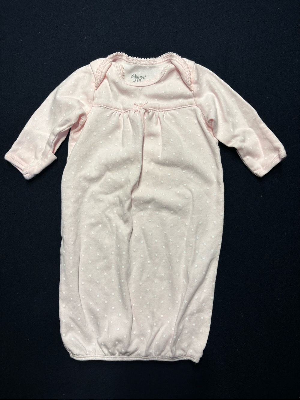 Little Me Pink Dot Baby Sleep Gown - 0-3M